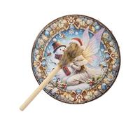 Shaman Drum - Wood Polyester Imitation Sheepskin 30x7cm | Christmas Wood Shaman Drums | Instrumental Shamans Alchemy Moon Drum For Meditation, Rituals And Daily Musical Practice Use