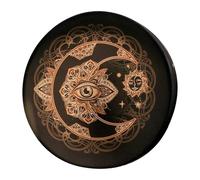 Shaman Drum - Wooden Rope, 10 Inches, Alchemical Lunar Drum, Artificial Wool | Handmade Crafts, Vegan Shaman for Meditation, Sound Healing, Rituals and Pra