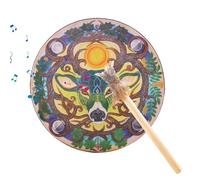 Shaman Drums Adults - 9inch Ceremonial Drum, Deer Head Pattern, Spiritual Music Instrument, Meditation Sound Healer, Ritual Drumming Tool | Usage Relaxation Reflection self-discoverys therapys Shamani