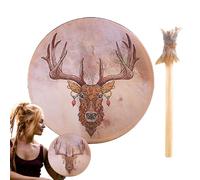 Shaman Drums for Adults, Shameless Hand Drums for Adults, 9 Inch Shameless Drum with Stag Head Design, Instrumental Shaman, Handmade Shameless Drum for Spiritual Music