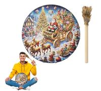 Shaman Hand Drum - 10 Inch Wooden Drum with Stick | Christmas Music