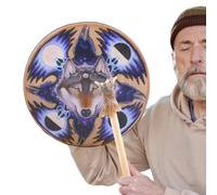 Shaman Hand Drum - Expert Craftsmanship, Vibrant Tone Quality, Easy-To-Play, Decorative Accent | For Musical Relaxation Meditation Ceremony Home Use Performance Entertainment Adult Fun