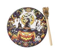 Shaman Hand Drum | Shaman Drum Native Instruments | Sound Healer Shamanic Drums, 10 Inch Spiritual Instrument Halloween Drum, Pumpkin Ghost Halloween Decorations