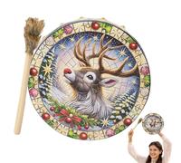 Shaman Hand Drum, Shamanic Hand Drum, Christmas Instrumental Drum, Shamanic Instrument for Spiritual Music, Reflection Meditation Home Decoration
