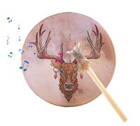 Shaman Hand Drums for Adults Handmade Instrumental Sound Healer Alchemy | Deer Head Design for Siberian Spirit Music Symbol Meditation Ceremony Sound Healing Spiritual Quest Rhythm Drumming
