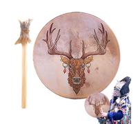Shaman Hand Drums, Shaman Drums for Adults, 9 Inch Handmade Drum in Stag Head Design, Instrumental Shaman Sound Healer, Handmade Shaman Drum for