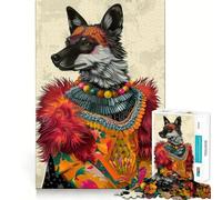 Shaman Wolf Portrait 1000 Pieces Jigsaw Puzzles for Teenagers Logic Ability Toy Light Relax Accurate Cut Classic Gift 38x52cm
