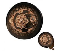 Shamanic Drum, 1/2 Pieces, Alchemical Shamanic Lunar Drum, Vegan Shamanic Lunar Drum, 10" Sound Healing Instrument, Wooden Drum with Rod, Tunable Membrane