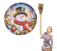 Shamanic Drum,10 Inches Christmas Wood Shaman Drums with Drum Stick - Sound Healing Tool, Home Decorations, Spiritual Instrument for Meditation
