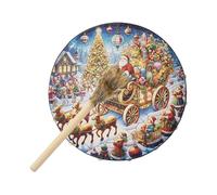 Shamanic Drum,10 Inches Christmas Wood Shaman Drums with Drum Stick | Sound Healing Tool, Spiritual Instrument for Meditation, Home Decorations