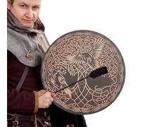 Shamanic Drum - Hand Drawn Drum - Spirit | Siberian for Ritual Meditation, Healing Ceremony, Sound Energy Practice, Decoration