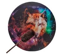 Shamanic drum Hand-made Drum Holy Wolf Totem Drum with Drum Sticks Hand Drum Decoration Ethereal Drum Adult Drum