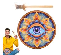 Shamanic Drum - Shamanic Drums, Handmade Meditation Drum | Shaman's Hand Drum, Wooden Shaman Drums, Shaman Hand Drum, Sound Healing Instrument