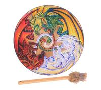 Shamanic Drum, Shamanic Hand Drum, PU Leather Siberian Drum With Drumstick, Spiritual Drum Music Drum, Vintage Wooden Drum For Sound Healer