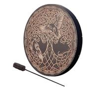 Shamanic Drum - Siberian Hand Designed with and Bird Patterns, Includes Stick | Symbol, Perfect for Ceremonies Spiritual Music, Healthy Decoration, Educated