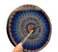 Shamanic Drum With Drums Stick - PU Leather Tree Shape Plywood 25x5cm | Handmade PU Leather Shaman Hand Drum | Big Tone Round Shaman Tools For Meditation, Rituals, Music, And Spiritual Practice Use