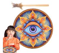Shamanic Drums - Meditation Drum, Decorative Design Hand Drum with Wand | Shaman Drum Decoration Design Hand Drum Wooden Shaman Drums Retro Colour for