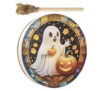 Shamanic Drums,Shamanic Drum with Drum Stick - Ghost Pumpkin Drum Shamanic Drums for Spiritual Music, Reflection, Meditation