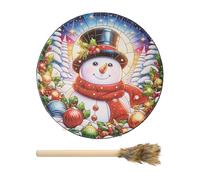 Shamanic Hand Drum - Wood And Polyester Imitation Sheepskin 30x7cm | Christmas Sound Healer Shaman Drum | Traditional Sound Healing Tool For Meditation Ritual And Spiritual Practice