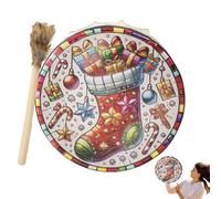 Shamanic Percussion Hand Drum,Christmas Spiritual Instrument | Shamanic Instrument for Spiritual Music, Reflection Meditation, Home Decoration