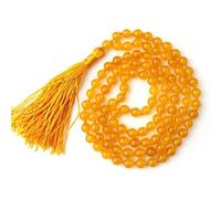 Shambhava Yellow Jade Crystal Japa Mala with Certificate | 108+1 Beads for Wisdom, Positivity & Prosperity | Certified Spiritual Rosary, 8 MM, Crystal, Stone