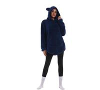 Shamdon Home Collection Blanket Hoodie,Oversized Hoodie Women, Hoodie Blanket Adult,Cat Ears Hooded Warm Fleece Wearable Blanket with Sleeve, Huge Pocket, Cozy & Soft Gift for Her,Men,Unisex