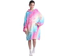 Shamdon Home Collection Kids Extra Long Oversized Blanket Hoodie,220GSM Flame Retardant Sherpa Fleece Hoodie Blanket,Kangaroo Pocket Hooded Wearable Blanket,One Size fit 5-15 Years Girls & Boys