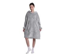 Shamdon Home Collection Kids Extra Long Oversized Blanket Hoodie,220GSM Flame Retardant Sherpa Fleece Hoodie Blanket,Kangaroo Pocket Hooded Wearable Blanket,One Size fit 5-15 Years Girls & Boys