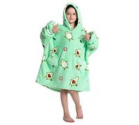 Shamdon Home Collection Oversized Blanket Hoodie for Kids, Girls Boys Sherpa Fleece Snuggle Hooded Wearable Blanket Sweatshirt Teens Avocado