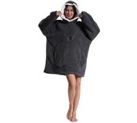 Shamdon Home Collection Sherpa Fleece Blanket Hoodie for Women and Men- Oversized Wearable Sweatshirt with Giant Hood &Pocket,Warm Cozy Lounge Pullover, Winter Gift for Unisex Adult Teenager