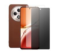shamdspopu HD Screen Protector and Privacy Screen Protector for Oppo Reno12 F 4G/5G with Case, Tempered Glass, Easy to Install (Brown)