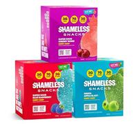 Shameless Snacks Sour Flavors Bundle Healthy Low Carb Keto Gummies Cherry Bomb, Blue Raspberry and Green Apple