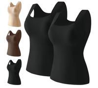 Shamfreshen U Neck Built-in Bra Tank, Stadardize Constituent Bra Tank, Compression Sleeveless Slim Fit Top