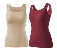 Shamfreshen U Neck Built-in Bra Tank, Stadardize Constituent Bra Tank, Compression Sleeveless Slim Fit Top