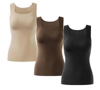 Shamfreshen U Neck Built-in Bra Tank, Stadardize Constituent Bra Tank, Compression Sleeveless Slim Fit Top