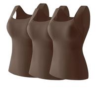 Shamfreshen U Neck Built-in Bra Tank, Stadardize Constituent Bra Tank, Compression Sleeveless Slim Fit Top