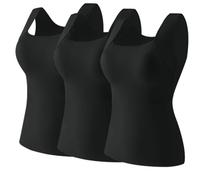 Shamfreshen U Neck Built-in Bra Tank, Stadardize Constituent Bra Tank, Compression Sleeveless Slim Fit Top