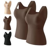 Shamfreshen U Neck Built-in Bra Tank, Stadardize Constituent Bra Tank, Compression Sleeveless Slim Fit Top