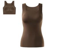 Shamfreshen U Neck Built-in Bra Tank, Stadardize Constituent Bra Tank, Compression Sleeveless Slim Fit Top