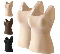 Shamfreshen U Neck Built-in Bra Tank, Stadardize Constituent Bra Tank, Compression Sleeveless Slim Fit Top