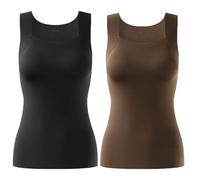 Shamfreshen U Neck Built-in Bra Tank, Stadardize Constituent Bra Tank, Compression Sleeveless Slim Fit Top