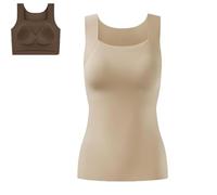 Shamfreshen U Neck Built-in Bra Tank, Stadardize Constituent Bra Tank, Compression Sleeveless Slim Fit Top