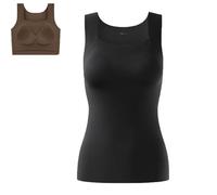 Shamfreshen U Neck Built-in Bra Tank, Stadardize Constituent Bra Tank, Compression Sleeveless Slim Fit Top