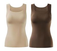 Shamfreshen U Neck Built-in Bra Tank, Stadardize Constituent Bra Tank, Compression Sleeveless Slim Fit Top