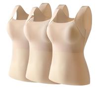 Shamfreshen U Neck Built-in Bra Tank, Stadardize Constituent Bra Tank, Compression Sleeveless Slim Fit Top