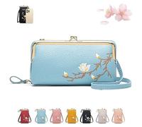 Shamfreshen Women Sling Cross-Body Wallet, Versatile Compartments Generic Mobile Phone Bags, Stylish & Functional for Your Wife Gift (Blue)