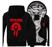 SHAMMA 2023 Mens Winter Hoodies for Warcraft World Fleece Jackets Coats Zip Up Pullover Warm Thick Hoodie Heavyweight Sweatshirt Workout Sports Outerwear for Men-A||5XL