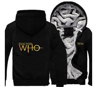 SHAMMA Mens Fleece Hoodies for Doctor Who Winter Jackets Full Zip Coats Warm Thick Outerwear Workout Pullover Casual Tops for Men-B||XXL