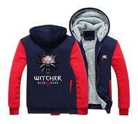 SHAMMA Mens Fleece Hoodies for Witcher Zip Up Jacket Winter Pullover Warm Thick Sweatshirt Casual Coats Workout Outerwear Jumpers for Men-A||M
