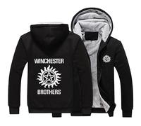 SHAMMA Mens Full Zip Up Hoodies Sweashirts for Supernatural Fleece Lined Coats Warm Thick Hooded Jackets Fall Winter Outerwear Tops with Pockets-D||M
